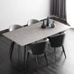 Industrial Sintered Stone Grey Table for Restaurant Rectangle Dining Table with 4 Legs Clearhalo 'Dining Tables & Seating' 'Dining Tables' 'dining_table' 'furn' 'furn_dining_table' 'Furniture' 'furniture_dining_table' 'Kitchen & Dining Furniture' 'kitchen' 'kitchen_dining_table' 1200x1200_56866206-214f-4e2b-8f2c-30ab1e5ce0aa