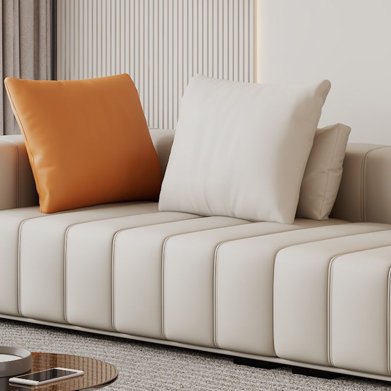 Soludo di divano scandinavo in pelle genuina sezionale con cuscini di consumo