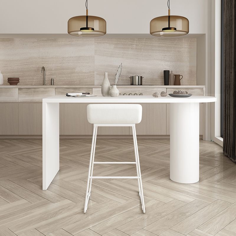 Mesa de bar de madera interior Mesa de altura de barra de pedestal doble industrial
