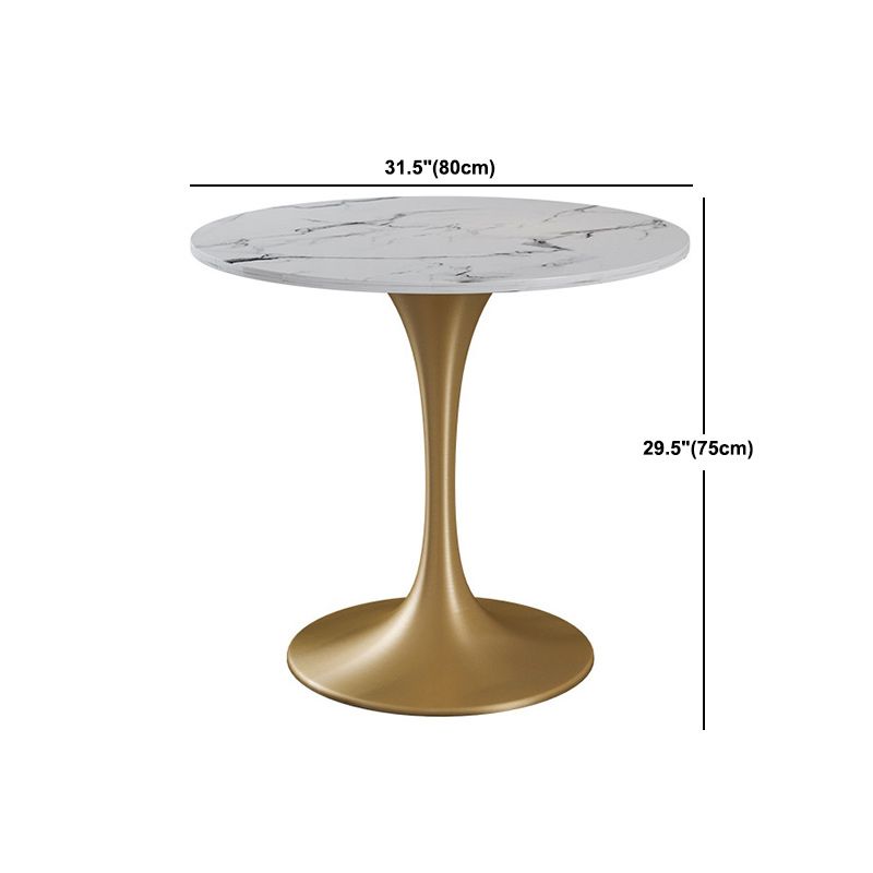 Metal Traditional Luxury Round Table Sintered Stone Table with Tulip Base for Home Clearhalo 'Dining Tables & Seating' 'Dining Tables' 'dining_table' 'furn' 'furn_dining_table' 'Furniture' 'Kitchen & Dining Furniture' 1200x1200_568740bf-3c6b-4fbf-bee9-4e94e397bc1d