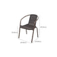 Modern Indoor-Outdoor Chair Metal Frame Stacking Dining Arm Chair