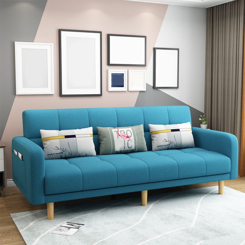 80"High Modern Nordic Square Arm Convertible Sofa with pillows Clearhalo 'furn' 'furn_sofas' 'Furniture' 'furniture_sofas' 'kitchen' 'kitchen_sofas' 'Living Room Furniture' 'Sofa' 'sofas' 1200x1200_56882246-1fb6-4799-986d-e53a947109e5