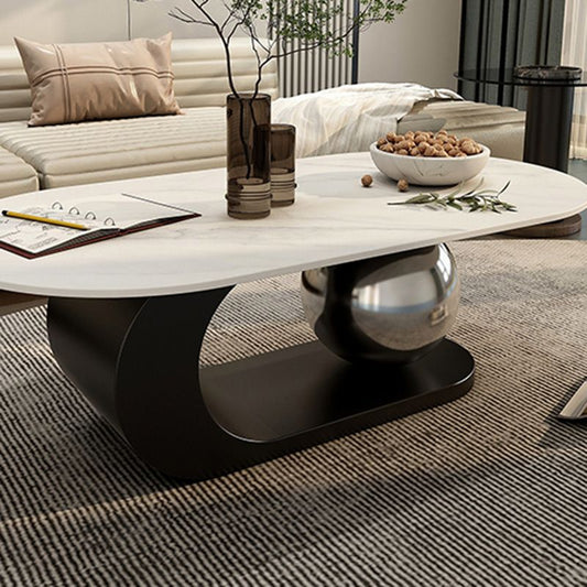 Tavolino da 14 "H glam tavolino ovale un tavolo da caffè a piedistallo