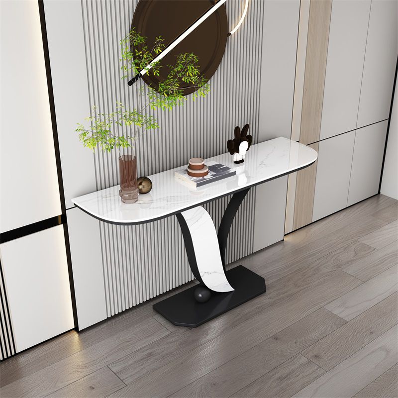 Tavolo da console in pietra melatina tavolo da console resistente alle macchie, tavolo di divano resistente a graffi