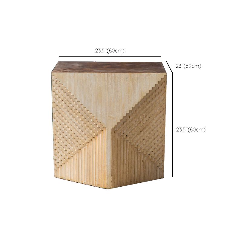 Tavolo laterale rustico in legno da 23,62 pollici Tavolino naturale in finitura in difficoltà