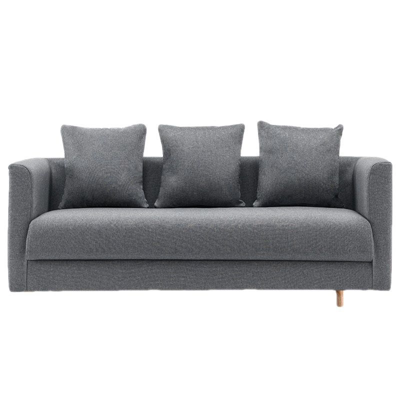 Divano contemporaneo con 3 cuscini di divano stazionario a braccio quadrato standard