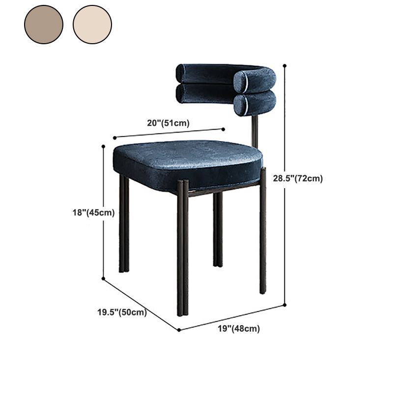 工業用ベルベットダイニングルームチェアオープンバックダイニングサイドチェアレストランで使用する