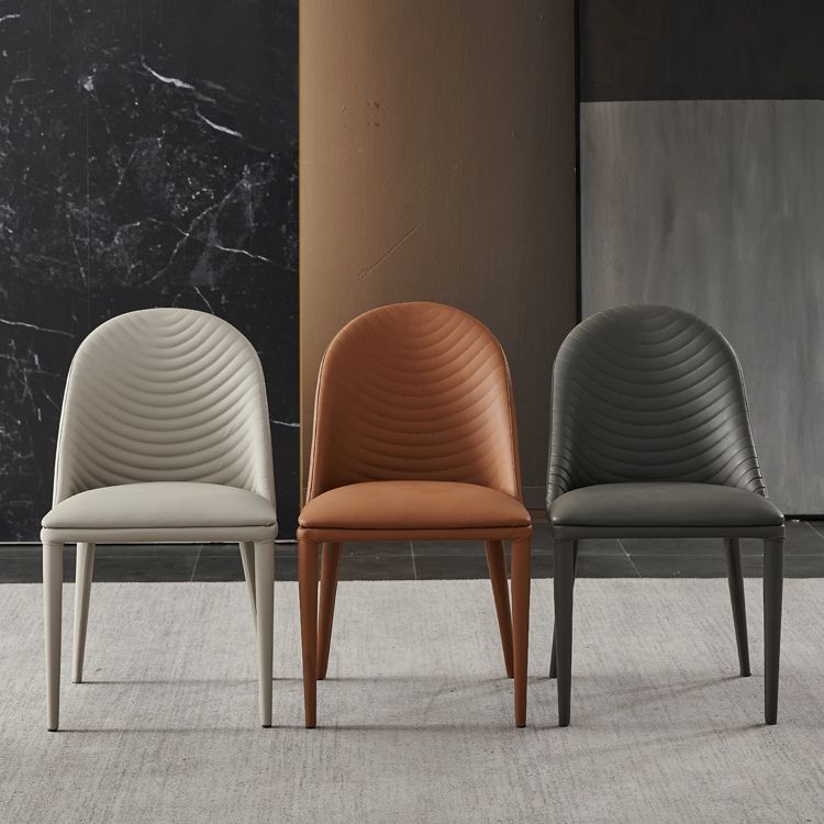 Modern PU Leather Dining Chair Armless Metal Dining Chair for Home Use (Set of 2) Clearhalo ' kitchen&dining_furn' 'Dining Chairs' 'Dining Tables & Seating' 'dining_chair' 'furn' 'furn_dining_chair' 'Furniture' 'furniture_dining_chair' 'Kitchen & Dining Furniture' 'kitchen' 1200x1200_568f0aa0-ec5f-4d11-b979-c3c8abb8949f