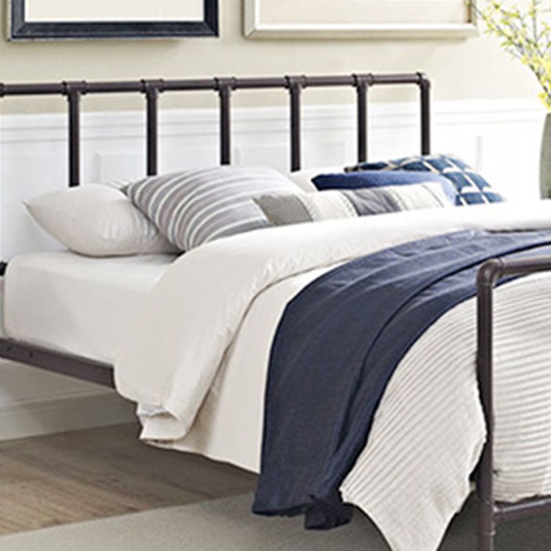 Industrial Style Bed Frame Iron Slat Bed with Headboard and Footboard Clearhalo 'Bedroom Furniture' 'Beds' 'furn' 'furn_beds' 'Furniture' 1200x1200_56904892-f5d6-4ee2-ad7b-69483311e47f