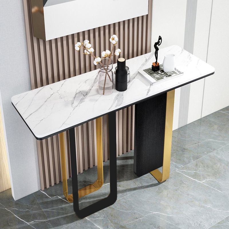 11" W Stone Contemporary Console Table Rectangle Console Sofa Table