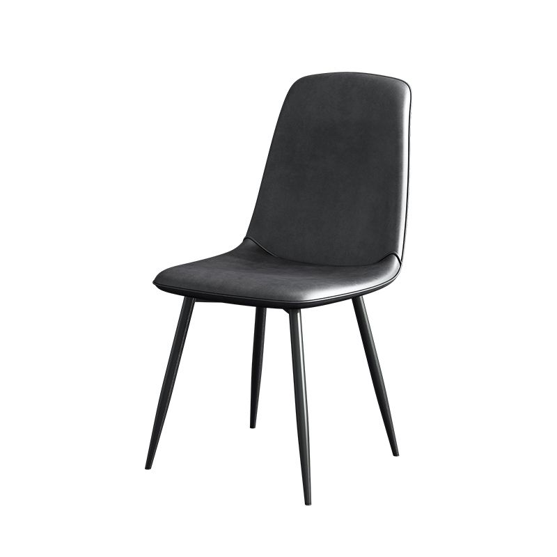 Contemporary Metal Dining Side Chair Dining Room Armless Solid Back Single Chair Clearhalo ' kitchen&dining_furn' 'Dining Chairs' 'Dining Tables & Seating' 'dining_chair' 'furn' 'furn_dining_chair' 'Furniture' 'furniture_dining_chair' 'Kitchen & Dining Furniture' 'kitchen' 1200x1200_56916e02-5d78-4581-bbb0-f6b703106c6b