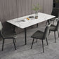 Modern Dinette Set with Solid Back Chairs 1/4/5/6/7 Pcs Stone Top Dining Table Set Clearhalo 'Dining Room Sets' 'Dining Tables & Seating' 'dining_room_set' 'furn' 'furn_dining_room_set' 'Furniture' 'Kitchen & Dining Furniture' 1200x1200_56950c78-0dd0-495c-8110-66cb563e1ce8