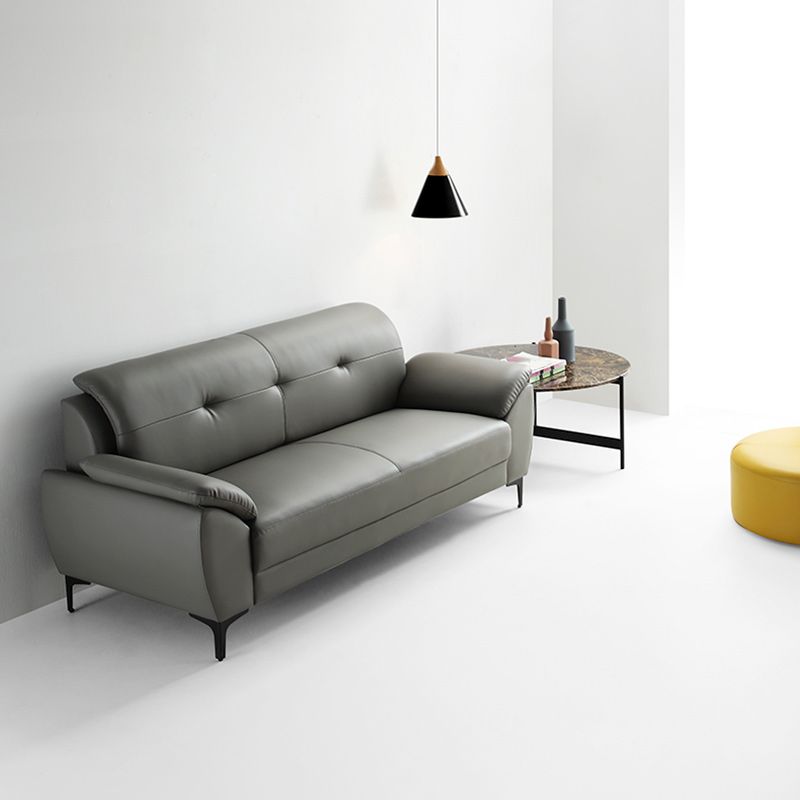 Glam Gray Tufted Split-Back Stationary Stain Resistant Standard Sofa Clearhalo 'furn' 'furn_sofas' 'Furniture' 'furniture_sofas' 'Living Room Furniture' 'Sofa' 'sofas' 1200x1200_5695551a-e831-48bf-9f5c-ab0dfd795847