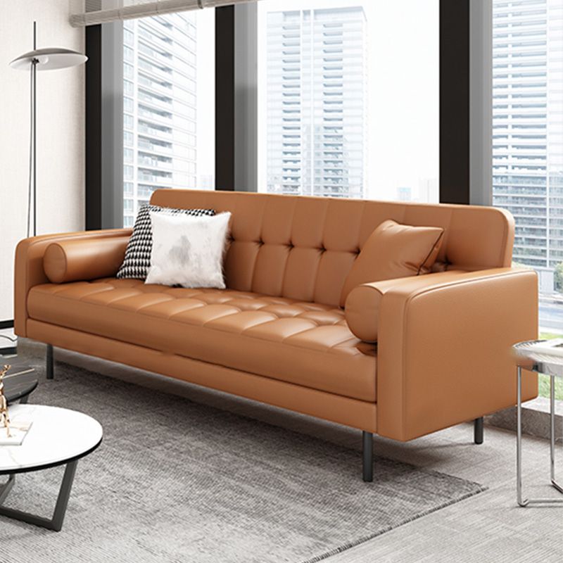 Glam Tufted Biscuit Back Standard Living Room Faux Leather Sofa Clearhalo 'furn' 'furn_sofas' 'Furniture' 'Living Room Furniture' 'Sofa' 'sofas' 1200x1200_569577b4-2ceb-4f24-9e92-4b871d1efa17