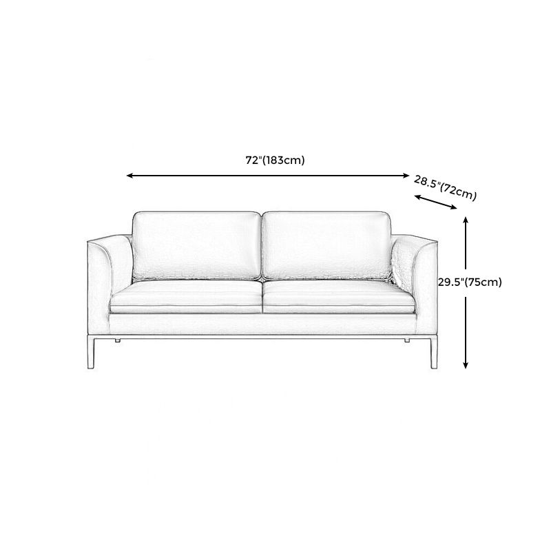 Square Arm Settee Stain-Resistant Leather Couch in Black/Grey Clearhalo 'furn' 'furn_sofas' 'Furniture' 'furniture_sofas' 'Living Room Furniture' 'Sofa' 'sofas' 1200x1200_569581c5-a584-41c2-8ef9-3f1535a12d6d