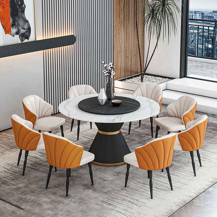 1/2/7/9 Pcs Metal Modern Dining Room Set with Round Indoor Table Dining Set Clearhalo 'Dining Room Sets' 'Dining Tables & Seating' 'dining_room_set' 'furn' 'furn_dining_room_set' 'Furniture' 'furniture_dining_room_set' 'Kitchen & Dining Furniture' 'kitchen&dining_furn' 'kitchen' 1200x1200_56958b63-5e56-45dd-977a-25768e83b05a