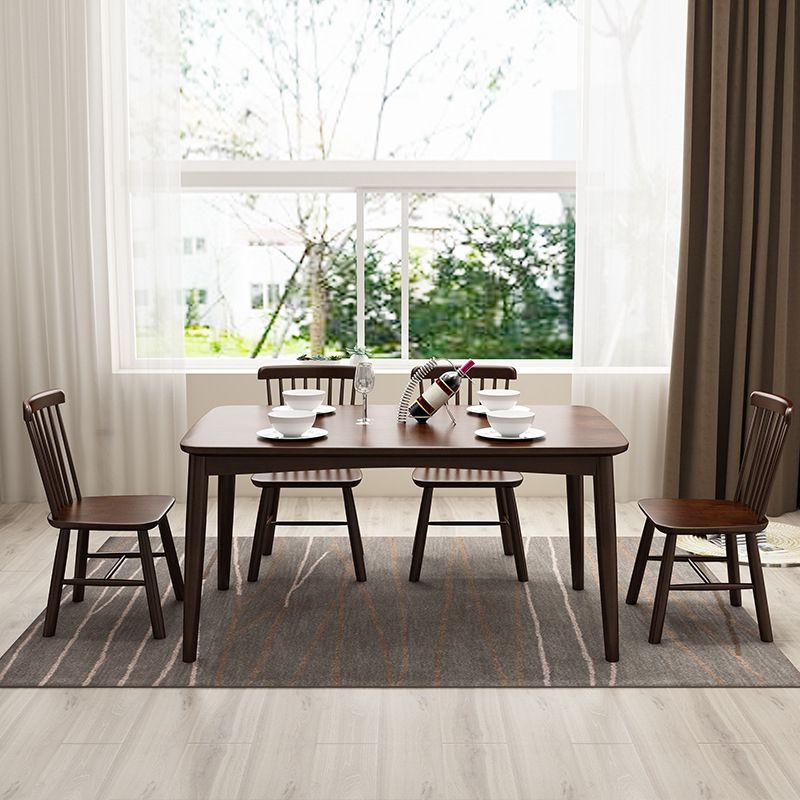 Rectangle Wood Dining Table Contemporary Dinner Table with 4 Legs Clearhalo 'Dining Tables & Seating' 'Dining Tables' 'dining_table' 'furn' 'furn_dining_table' 'Furniture' 'Kitchen & Dining Furniture' 1200x1200_5696f5d9-1ed5-4d95-8607-f56c07d1ab05