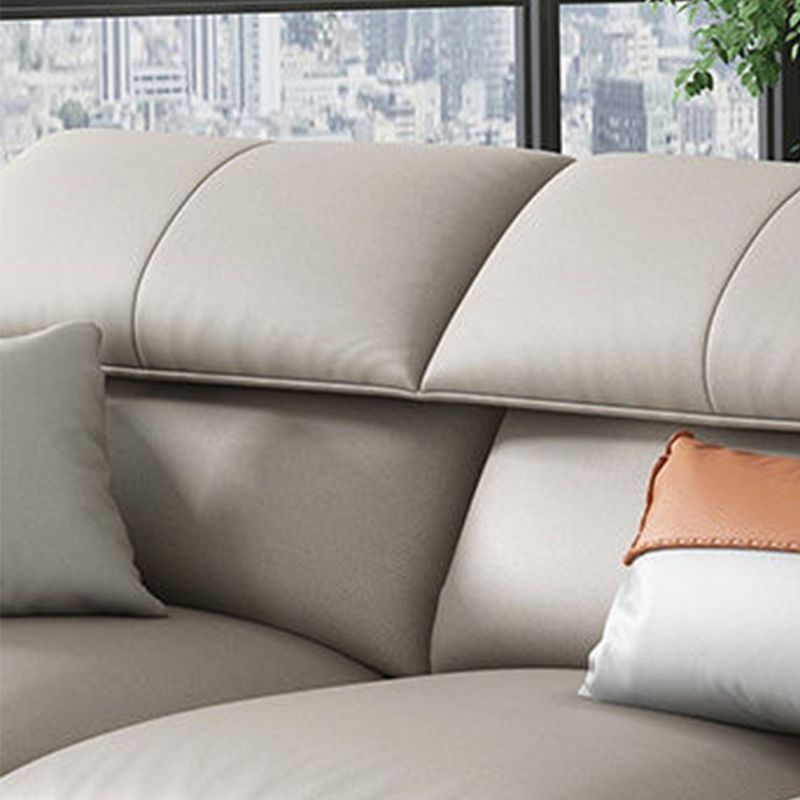 Contemporary Faux Leather Living Room Flared Arm Cushions Seating Clearhalo 'furn' 'furn_sectionals' 'Furniture' 'Living Room Furniture' 'Sectionals' 1200x1200_56981400-6ece-415f-aeb6-4a28c48ee3ec