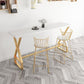 White and Gold Counter Set 1/2/3/5 Pieces Rectangle Trestle Glam Bar Table Set Clearhalo 'Bar Furniture' 'furn' 'furn_home_bar_bar_sets' 'Furniture' 'Home Bars & Bar Sets' 'home_bar_bar_sets' 'Kitchen & Dining Furniture' 1200x1200_56983c68-4f60-4916-a245-a1db663e59e5