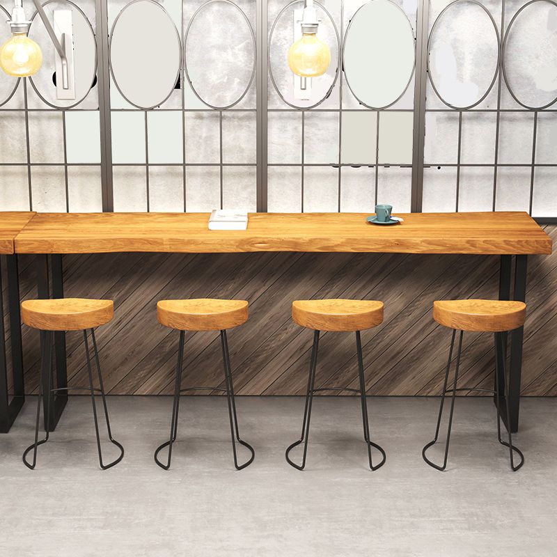 Industrial Solid Wood Natural Bistro Accent Dining Table Sled Bar Table Clearhalo 'Bar Furniture' 'Bar Tables' 'bar_tables' 'furn' 'furn_bar_tables' 'Furniture' 'Kitchen & Dining Furniture' 1200x1200_5698eaf0-f3f3-486b-bd07-223cbc7eada2