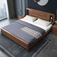 Scandinavian Solid Wood Storage with Headboard Panel Standard Bed