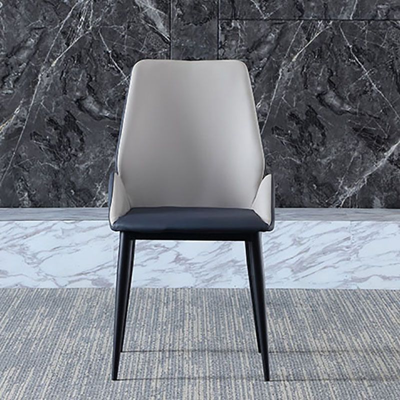 Industrial Metal Dining Room Chair Faux Leather Dining Arm Chair for Restaurant Use Clearhalo ' kitchen&dining_furn' 'Dining Chairs' 'Dining Tables & Seating' 'dining_chair' 'furn' 'furn_dining_chair' 'Furniture' 'furniture_dining_chair' 'Kitchen & Dining Furniture' 'kitchen' 1200x1200_5699e8ec-72d7-49d9-8018-bf651e401e42