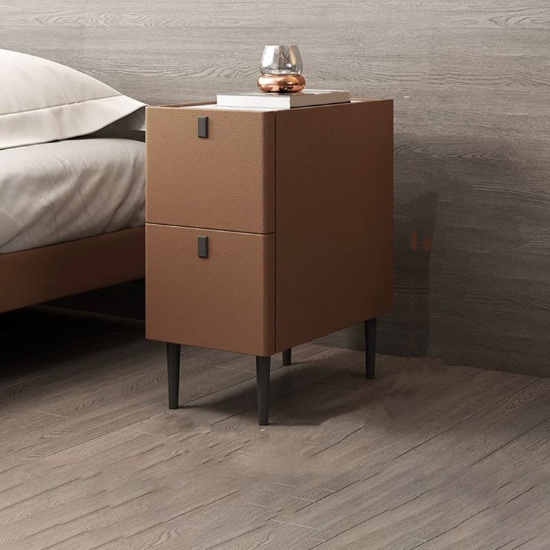 Modern Style Leather Polychromatic Choice of Black Cabinet Leg Nightstand Clearhalo 'Bedroom Furniture' 'furn' 'furn_night_stand' 'Furniture' 'night_stand' 'Nightstands' 1200x1200_569a5c73-cf88-427f-bba9-37ae2f872045