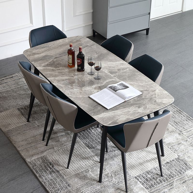 Modern Style Sintered Stone Dining Table with Grey Standard Height Table for Home Use Clearhalo 'Dining Room Sets' 'Dining Tables & Seating' 'dining_room_set' 'Furniture' 'furniture_dining_room_set' 'Kitchen & Dining Furniture' 'kitchen&dining_furn' 'kitchen' 1200x1200_569a5d92-ca4d-4566-8665-d695f1a2dd17