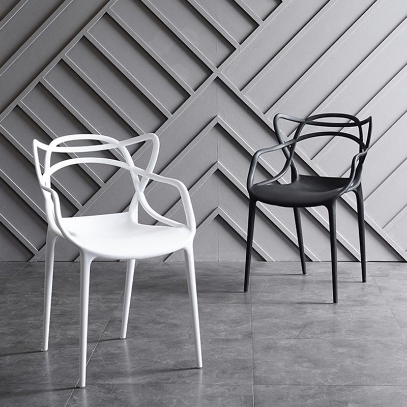 Contemporary Chairs Dining Arm Open Back Side Chairs with Plastic Legs for Kitchen Clearhalo ' kitchen&dining_furn' 'Dining Chairs' 'Dining Tables & Seating' 'dining_chair' 'furn' 'furn_dining_chair' 'Furniture' 'furniture_dining_chair' 'Kitchen & Dining Furniture' 'kitchen' 1200x1200_569b11db-9d90-481b-a5a0-7fd2fa366cdc