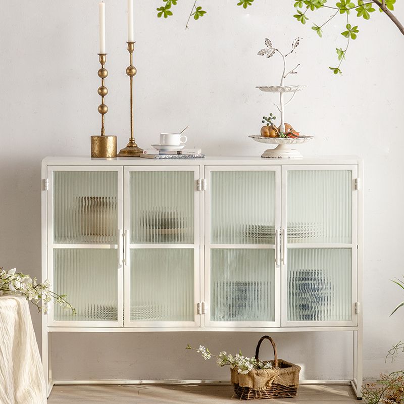 Porte di vetro tavolo da buffet metallico contemporaneo per soggiorno