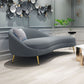Scandinavische effen kleur fluweel getufte chaise stoel met gerolde armen