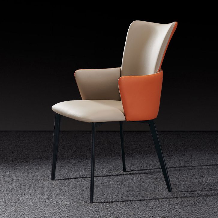 Sedie in stile contemporaneo sedie a braccio per cucina con gambe metalliche