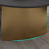 Glam Sled Cocktail Table Oval Coffee Coffee Cocktail Table for Living Room