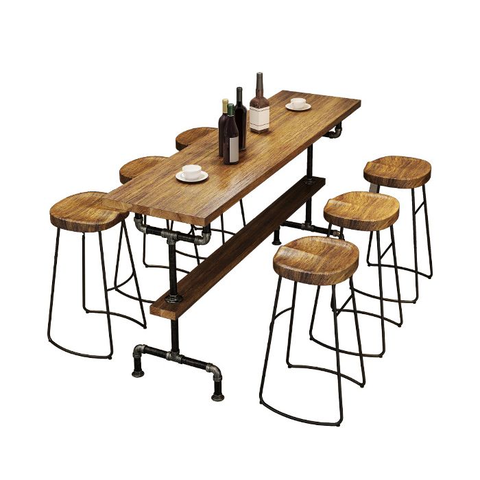 Tavolino da pub di rettangolo con coffee in legno in legno in legno in legno in legno in legno