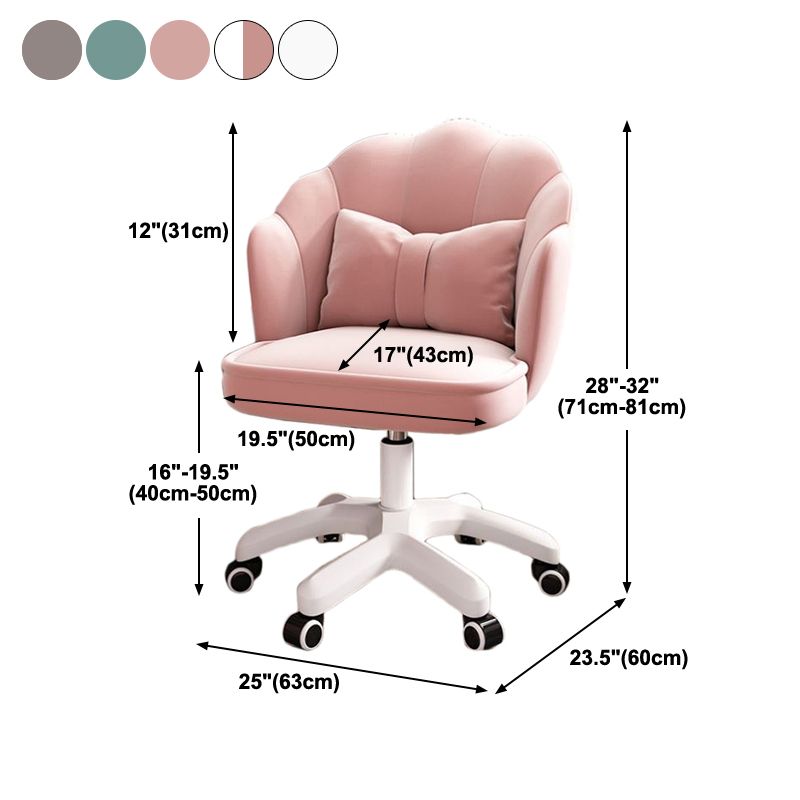 Mid Back Velvet Desk Chair Contemporary Armless Chair with Wheels Clearhalo 'furn' 'furn_office_chair' 'Furniture' 'furniture_office_chair' 'Office Chairs' 'Office Furniture' 'office_chair' 1200x1200_56a06110-662f-45af-bbfb-0c2eadf0d4fd