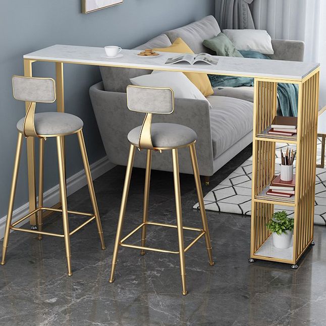 Tavolo da bar top in marmo per piccoli luoghi glam metallio tavolo da pub