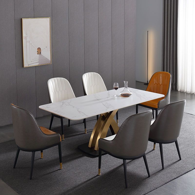 Modern 1/4/5/7 Pieces Dining Set White Rectangle Sintered Stone Dining Table Set Clearhalo 'Dining Room Sets' 'Dining Tables & Seating' 'dining_room_set' 'furn' 'furn_dining_room_set' 'Furniture' 'furniture_dining_room_set' 'Kitchen & Dining Furniture' 'kitchen&dining_furn' 'kitchen' 1200x1200_56a28cb9-9deb-480c-9ca4-60b429587fc5