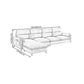 Scandinavian Beige Straight Arm Sofa/Sectional with Removable Cushions