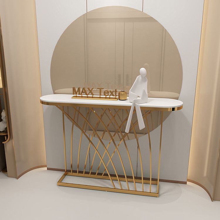 31.5" H Glam Console Accent Table Antique Finish Console Table Clearhalo 'Console Tables' 'console_tables' 'Entry & Mudroom Furniture' 'furn' 'furn_console_tables' 'Furniture' 1200x1200_56a45173-a929-4481-9af0-8472f7bc8c9c