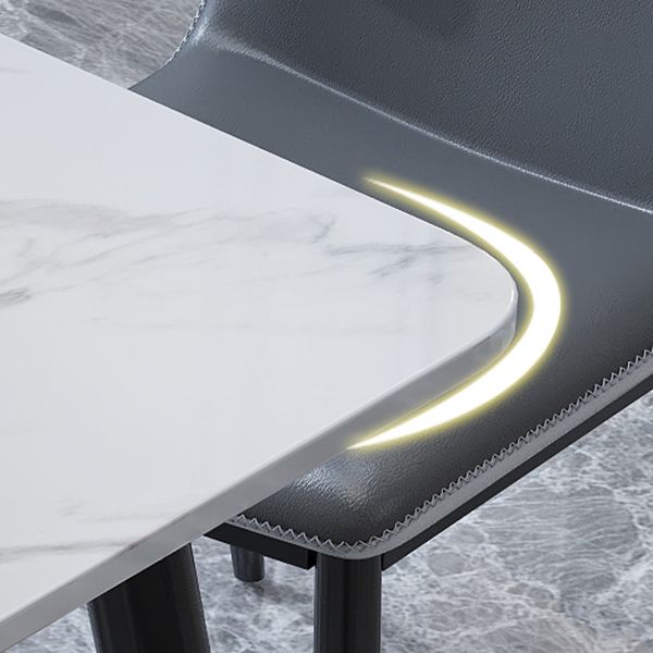 Square Industrial Dining Table White Tone Fixed Table with Sintered Stone Clearhalo ' dining_table' 'Dining Tables & Seating' 'Dining Tables' 'furn' 'furn_dining_table' 'Furniture' 'furniture_dining_table' 'Kitchen & Dining Furniture' 'kitchen&dining_furn' 'kitchen' 'kitchen_dining_table' 1200x1200_56a57578-f669-44d6-9865-9bc29f564d3f