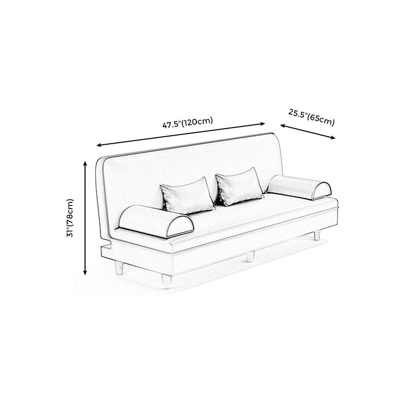 Modern Cotton-Blend/Faux Leather Convertible Sofa 33"H Armless Sofa for Living Room Clearhalo 'furn' 'furn_sofas' 'Furniture' 'furniture_sofas' 'Living Room Furniture' 'Sofa' 'sofas' 1200x1200_56a62ca9-6766-4e6e-89bf-d38fdc13fefa