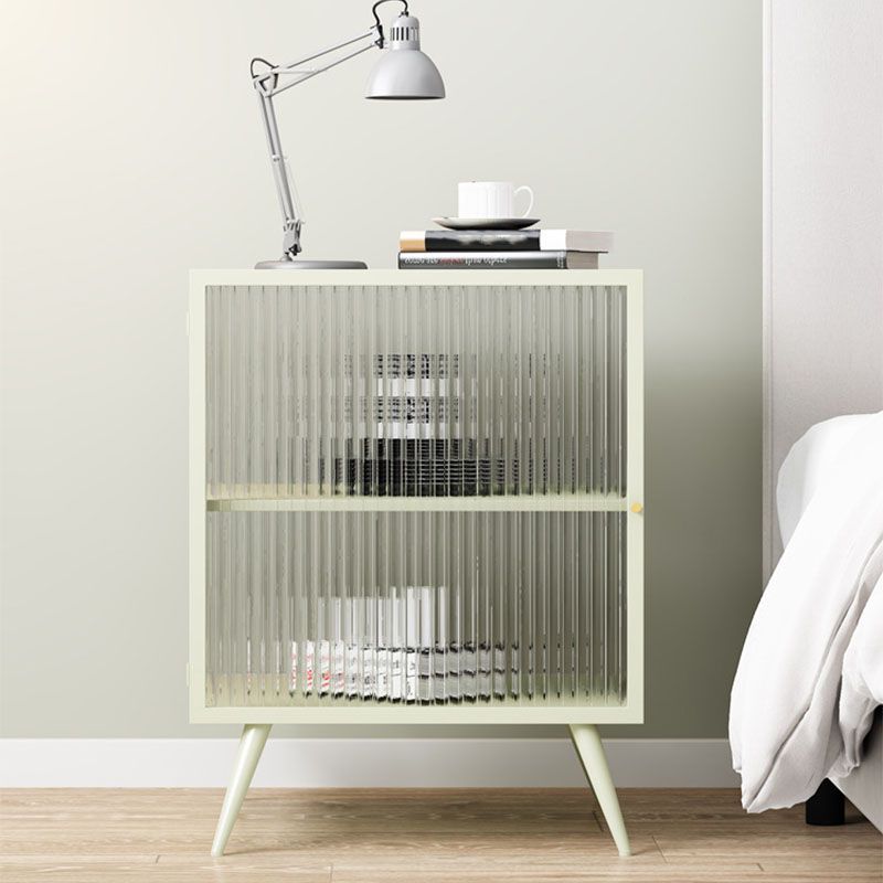 Modern Glass Door Night Table Metal Storage Nightstand for Bedroom Clearhalo 'Bedroom Furniture' 'furn' 'furn_night_stand' 'Furniture' 'night_stand' 'Nightstands' 1200x1200_56a62d6a-4347-4020-b57a-26d0a86de1a6