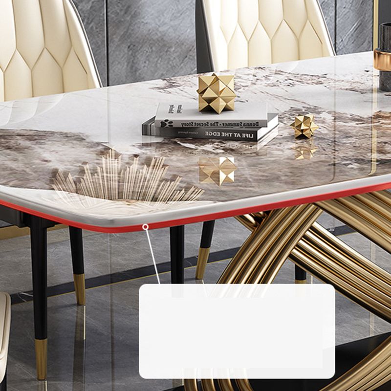 Nordic Glam Rectangle Sintered Stone Table Set 1/4/5/7 Pieces Dining Set Clearhalo 'Dining Room Sets' 'Dining Tables & Seating' 'dining_room_set' 'furn' 'furn_dining_room_set' 'Furniture' 'Kitchen & Dining Furniture' 1200x1200_56a7607a-4509-4c09-bbc3-49f2424cce71