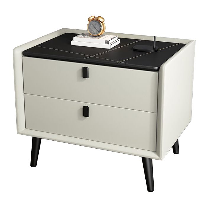 Modern Bedside Night Table Stone Top Nightstand with 2-drawers Clearhalo 'Bedroom Furniture' 'furn' 'furn_night_stand' 'Furniture' 'night_stand' 'Nightstands' 1200x1200_56a780e0-d42b-42c0-8f6f-f7796b9ab92d