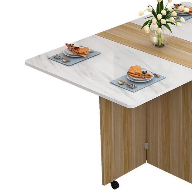 Manufactured Wood Mid-Century Modern Table Rectangle Wood Top Table with Drop Leaf Clearhalo ' dining_table' 'Dining Tables & Seating' 'Dining Tables' 'furn' 'furn_dining_table' 'Furniture' 'furniture_dining_table' 'Kitchen & Dining Furniture' 'kitchen&dining_furn' 'kitchen' 'kitchen_dining_table' 1200x1200_56a9d09d-fb1e-4f85-b3f7-4ccacdbaccc4
