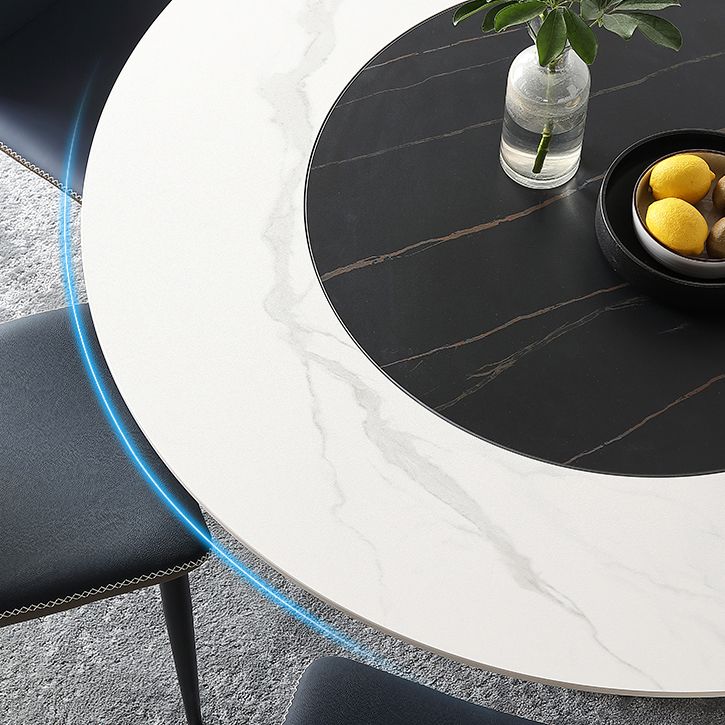 Contemporary Sintered Stone Round Table Set 1/4/7 Pieces Dining Set Clearhalo 'Dining Room Sets' 'Dining Tables & Seating' 'dining_room_set' 'furn' 'furn_dining_room_set' 'Furniture' 'Kitchen & Dining Furniture' 1200x1200_56a9fb57-ac88-49e9-8564-a51047f8671c