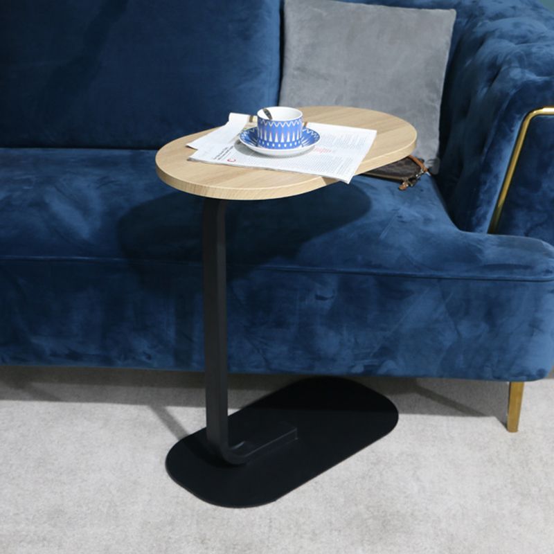 Table de l'extrémité piédestal moderne Table d'appoint Elliptique Faux Wood - 19,69 "W