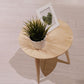 Dia 15.75" Wood Round End Table Natural Nordic 3 Legs Side Table