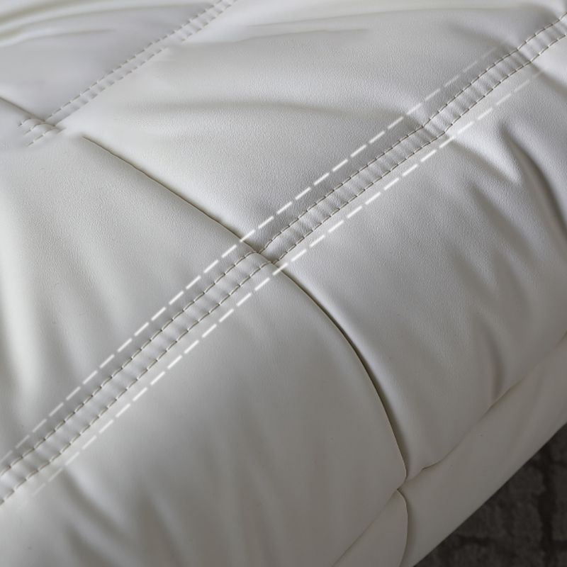 Contemporary Sofa Tufted Split-Back White Seating for Living Room