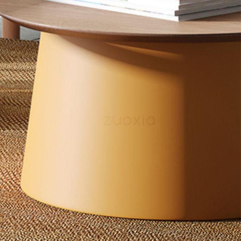 Tavolino moderno rotondo acrilico/legno con tavolino da caffè a base di un piede